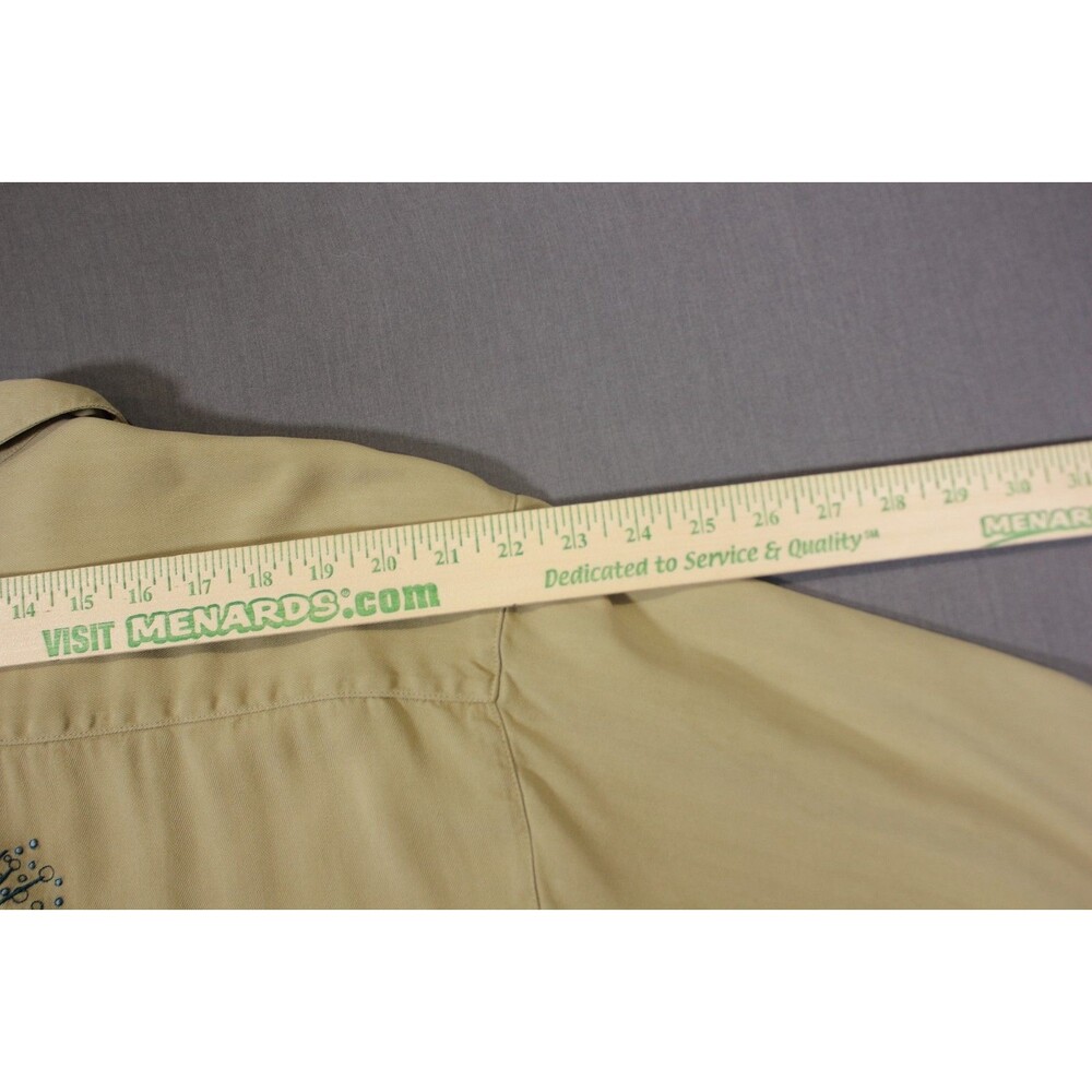 TOMMY BAHAMA 2004 HOLIDAY SURVIVAL KIT SHIRT Tan SILK Short Sleeve XL - Picture 6 of 10